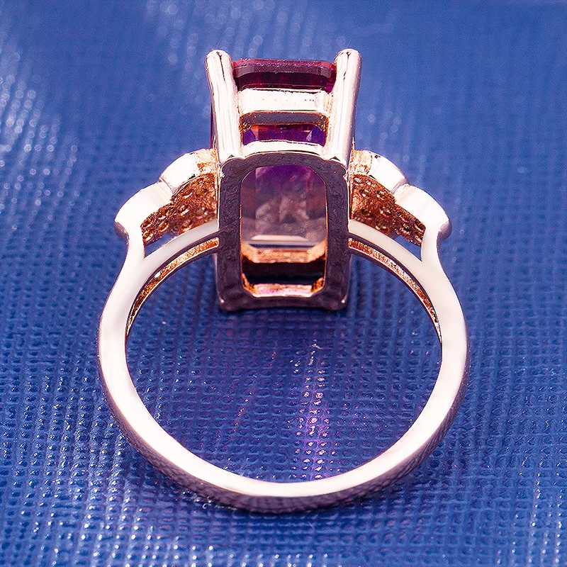 Украшение в виде цветка модное Ювелирное кольцо прямоугольное женское розовое