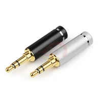 hifi earphone audio jack 3 5mm 3 pole stereo gold plated copper plug diy 3 5 headphone soldering wire connector metal adapter