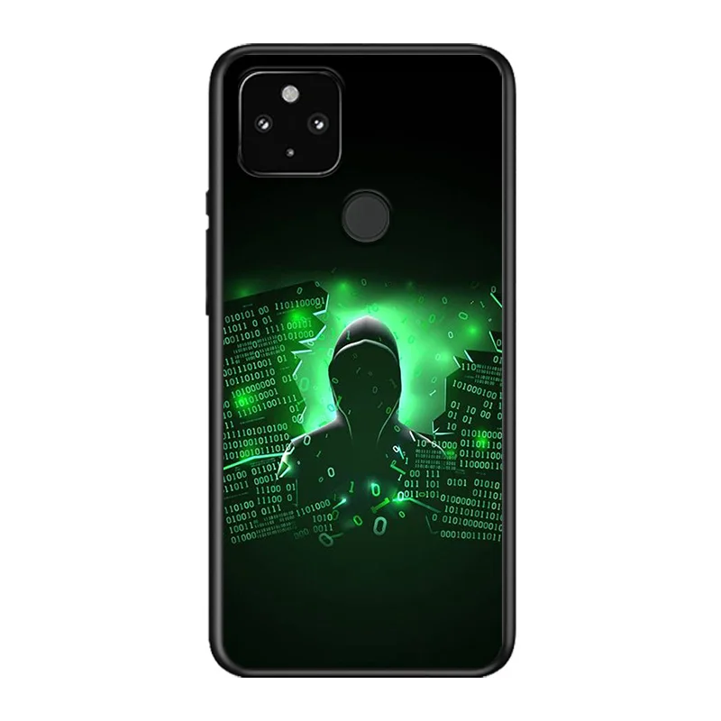 

Cool Hacker Boy Soft TPU Silicone Black Cover For Google Pixel 5 4A 5G 4 XL Phone Case