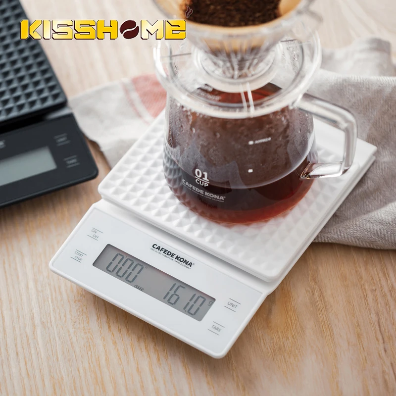 

Household Electric Scale Portable High Precision 3kg/0.1g Drip Coffee Scale With LED Display Timer Digital Kitchen Scales