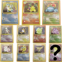 10Pcs/set Diy 1999 Pokemon Cards Raichu Mew Vulpix Charizard Venusaur Blastoise First Generation Flash Card Collectible Toys