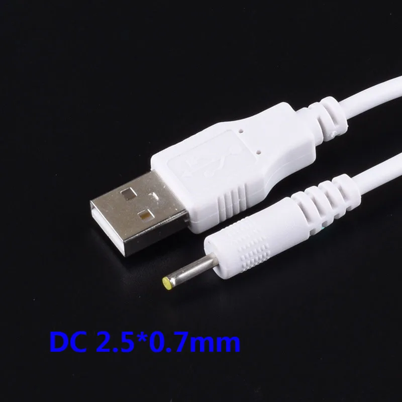 Фото Штекер питания постоянного тока USB для преобразования 2,5*0,7 мм/DC 2,5x0,7 Белый Черный L-образный прямоугольный разъем с соединительным кабелем д... №4