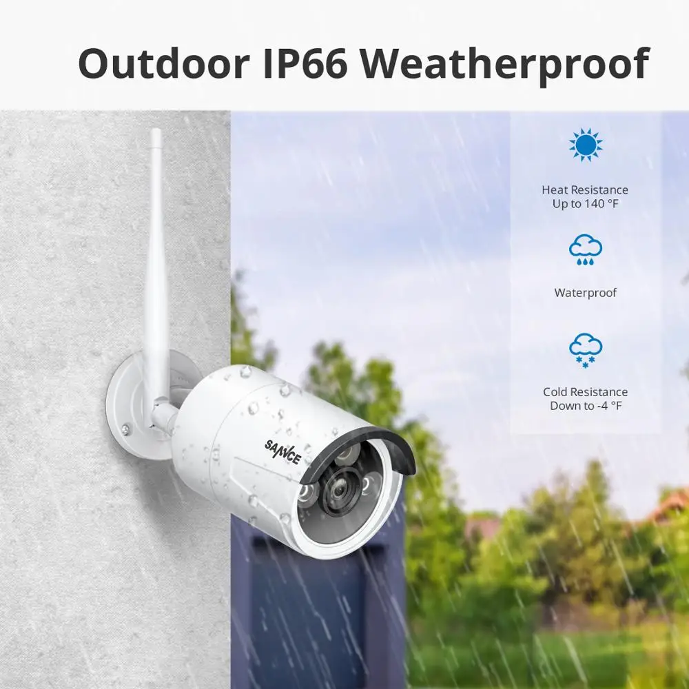 

SANNCE 2PCS 1080P Wireless CCTV Security Cameras Kit Indoor Outdoor Bullet Video Surveillance AI Camera Warm Light With Smart IR
