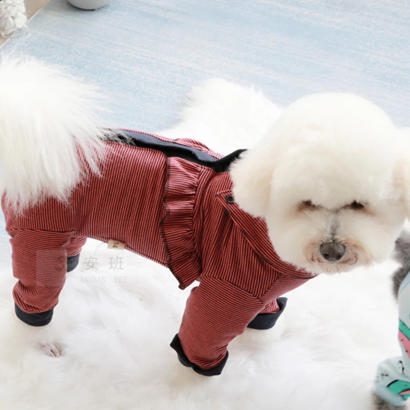 Комбинезон для собаки тонкая 100% Хлопковая пижама щенков одежда защиты живота