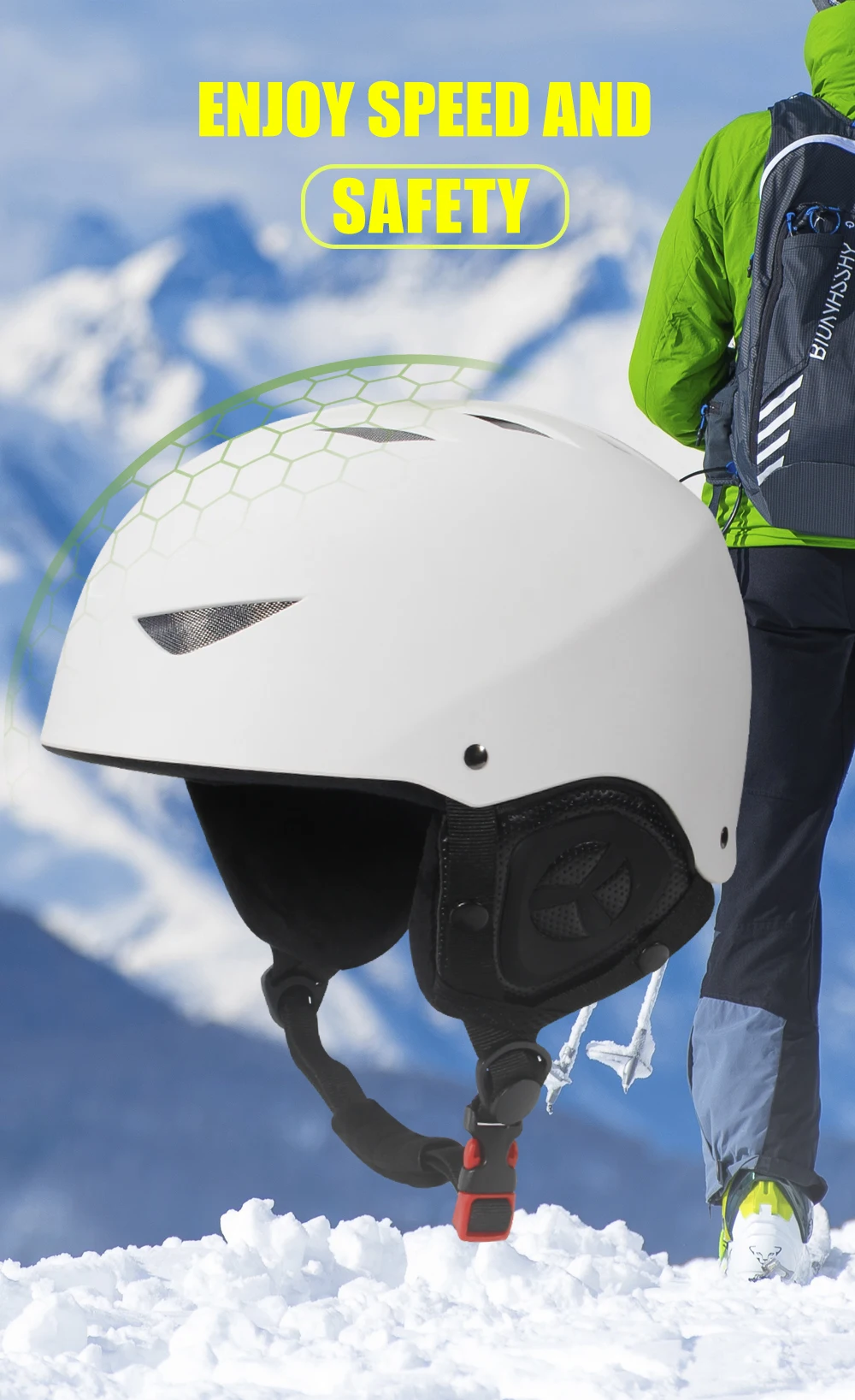 QUESHARK полнопокрытый лыжный шлем интегрально-Формованный Crashproof снег шлем сетка дышащий ухо теплый Скейтборд Сноуборд шлем