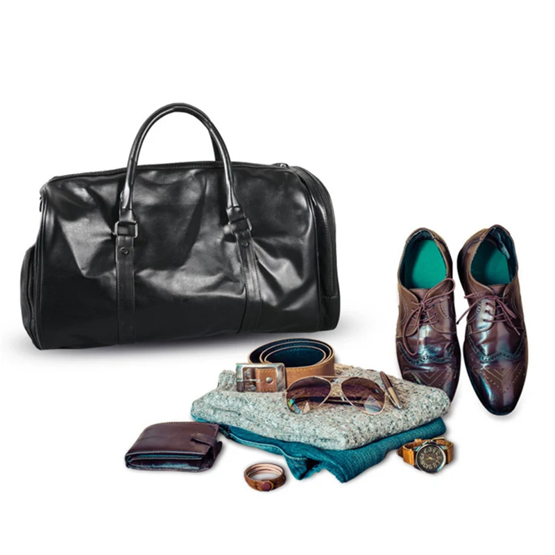 Мужской чемодан высокого качества из искусственной кожи дорожная сумка для