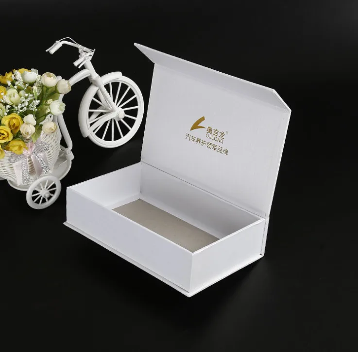 Роскошный уникальный черный ящик индивидуальный логотип из серебряной фольги