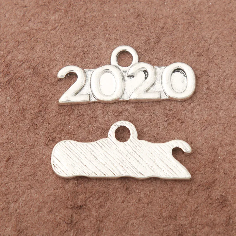 

RAINXTAR Fashion Alloy Year 2020 Number Charms 12*27mm 100pcs AAC1039
