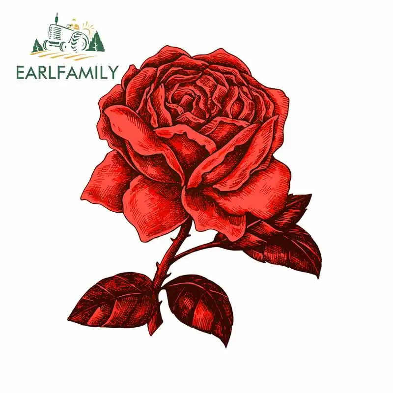 EARLFAMILY 13 см x 8 7 для красной розы мотоциклетная машина бампер окно наклейки