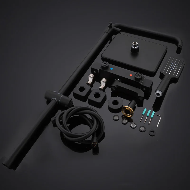 Термостатический набор для душа Senducs черная термостатическая система 38 градусов