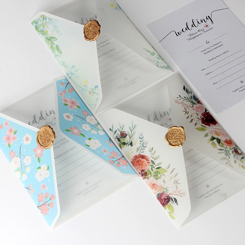 20 шт. прозрачная бумага с серной кислотой Свадебное приглашение