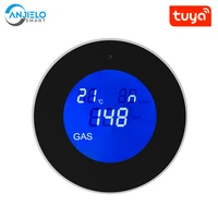 anjielosmart tuya wifigprs lcd smart combustible gas leak alarm sensor temperature monitoring kitchen security system