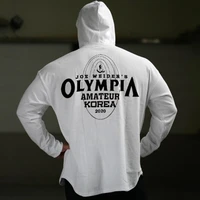 mens fashion print fitness sport casual hoodie gym running training muscles bodybuilding high quality cotton jogging