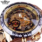 Winner спортивные дизайнерские автоматические часы Золотые механические часы с скелетом из нержавеющей стали мужские часы лучший бренд класса люкс Montre Homme