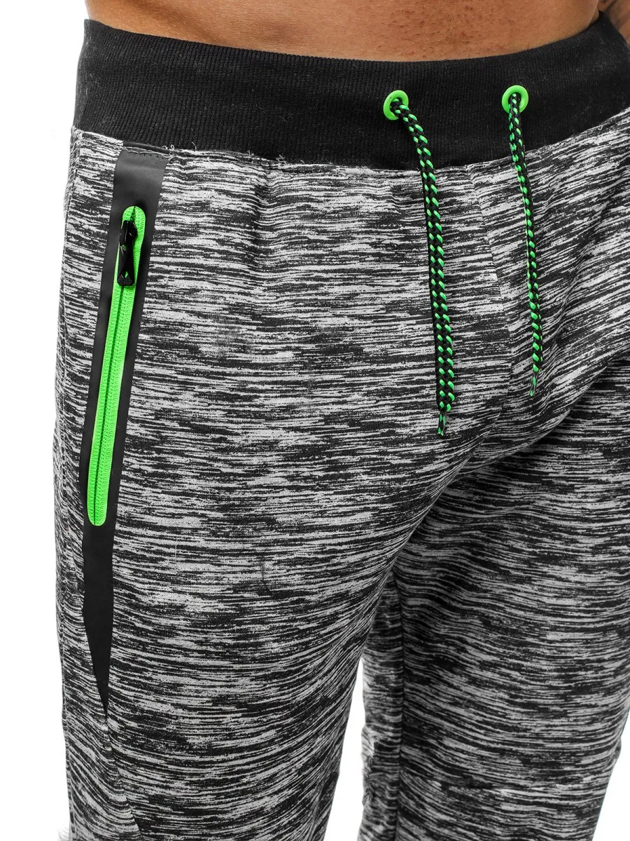 Брюки мужские джоггеры спортивные штаны свободного покроя на молнии с карманами