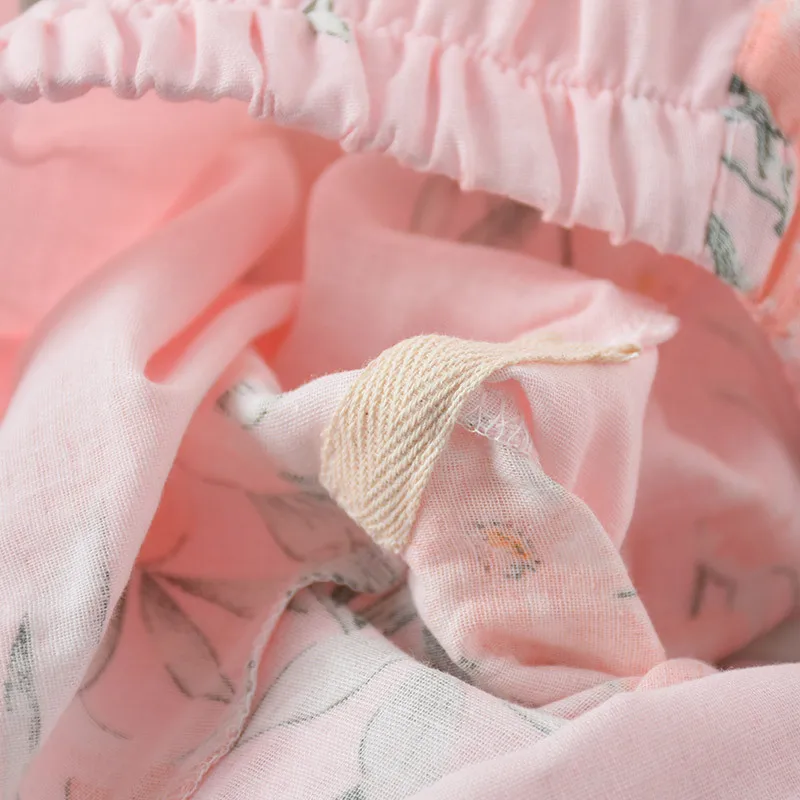 100% Хлопковая женская одежда для сна Домашняя дамы с короткими рукавами кимоно