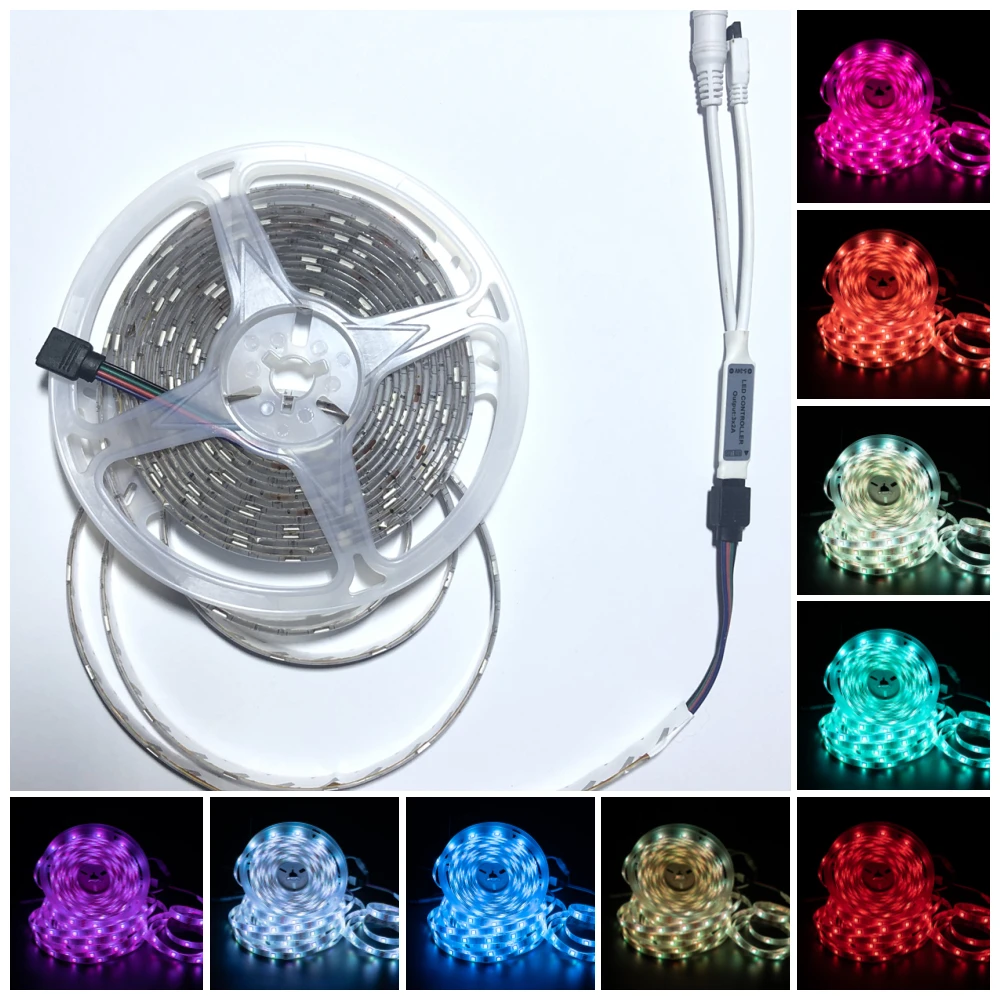

LED Strip Lights RGB 5050 Waterproof Tape DC 12V RGB Ribbon diode Flexible Lamp Background Lighting IR WIFI Bluetooth Controller