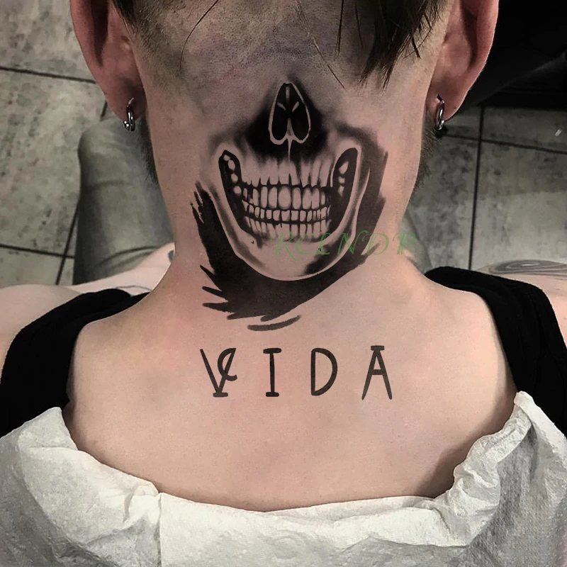 Водостойкая Временная татуировочная наклейка с черепом искусственная