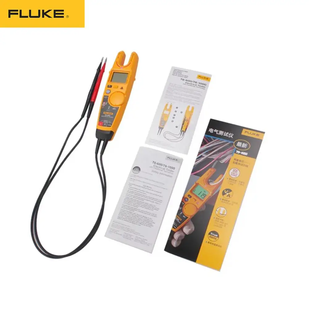 

Fluke T6-1000 Clamp Meter Continuity Current Electrical Tester Non-contact Voltage high precision open clamp meter multimeter