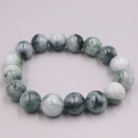 100 natural grade a jade jadeite bracelet 13mm dark green floting beads bracelet for men women gift