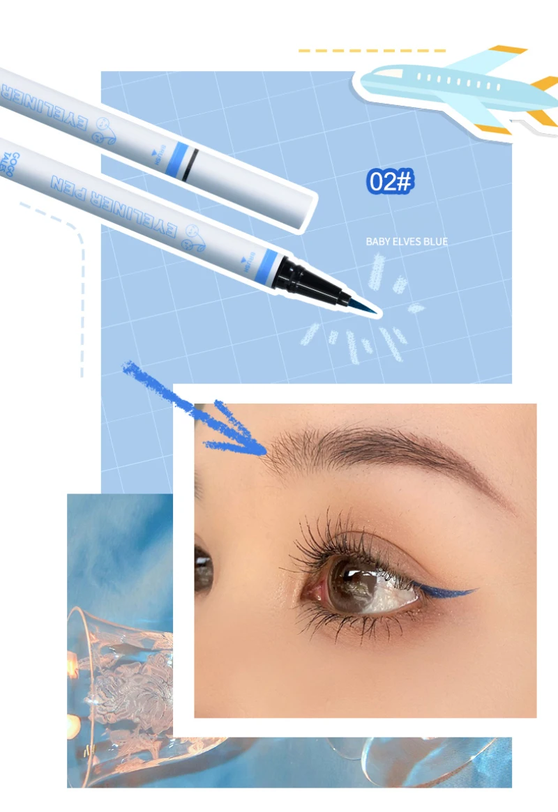 

4 цвета стойкая жидкая подводка для глаз гладкая ультратонкая подводка для глаз водостойкая и устойчивая к поту подводка не размазывающаяс...