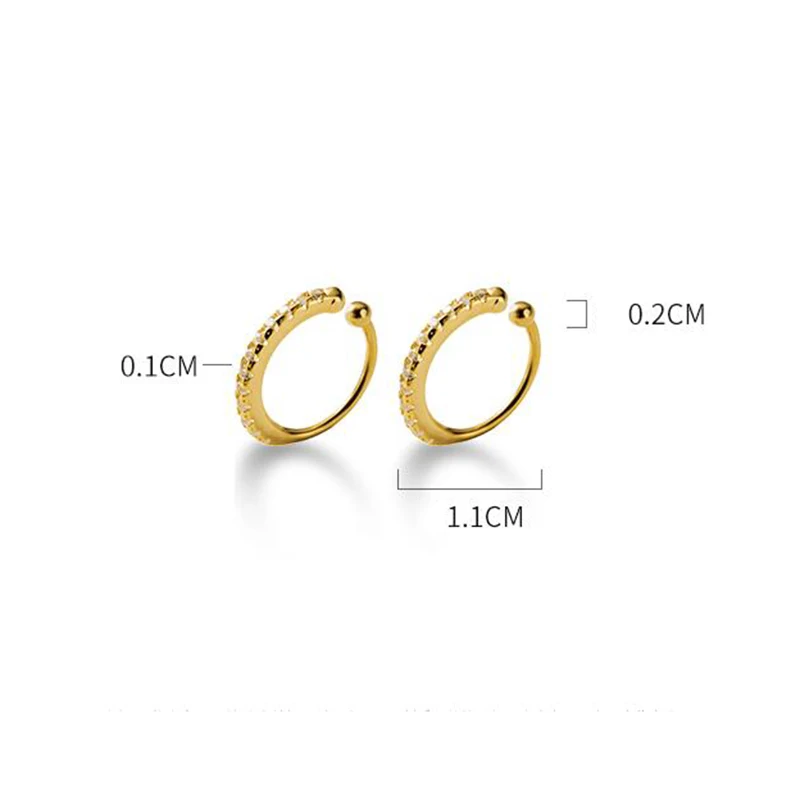 

925 Sterling Silver Ear Climber Earrings Ear Cuffs for Non Pierced Ears Zircon Clip On Earrings Gold Earcuff Fashion Jewelry