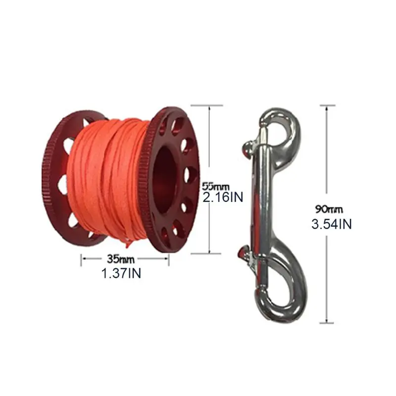 

Lightweight Scuba Diving Aluminum Alloy Spool Finger Reel with Bolt Snap Hook Clip Equipment