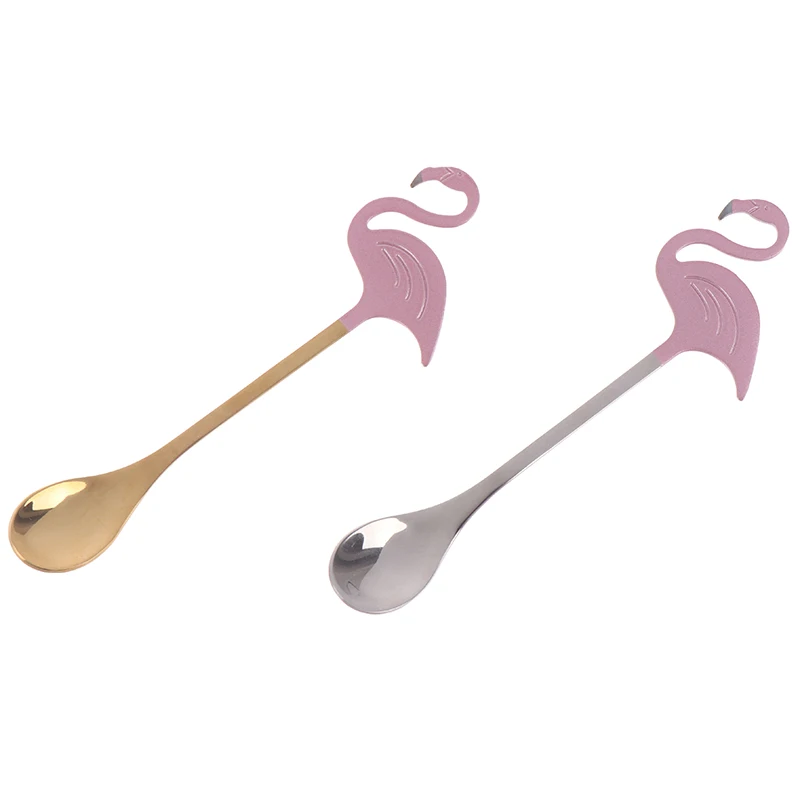 Ложка с Фламинго из нержавеющей стали ложка для кофе чая супа торта желе десерта