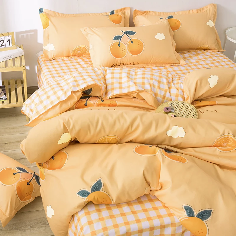 Оранжевое постельное белье набор комплект с пододеяльником наволочками