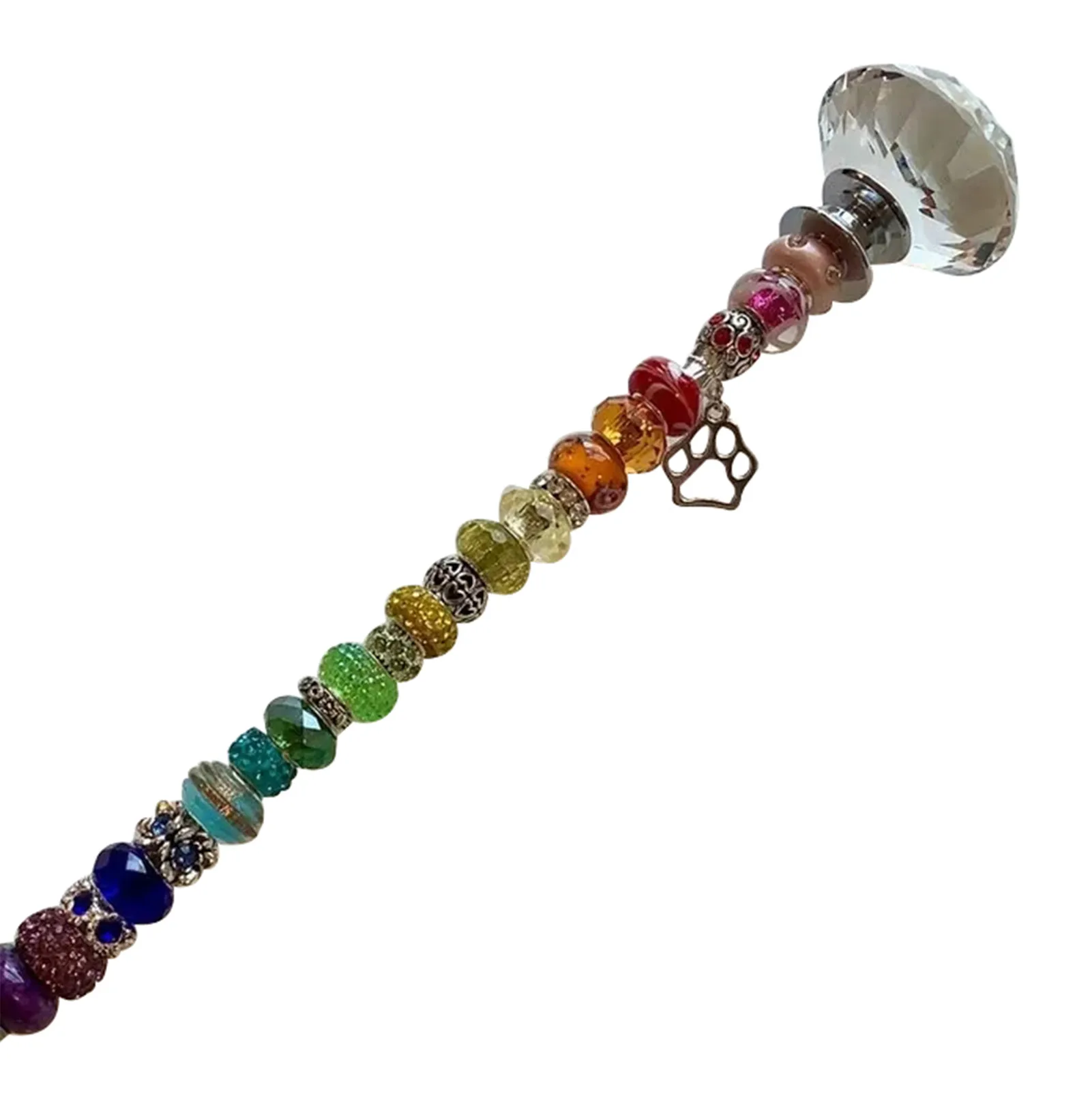 

Beaded Fairy Garden Stakes Colorful Glass Insert Ornament Handmade Wand for Plant Pots Kids Decorative Stakes Wind Spinners WWO