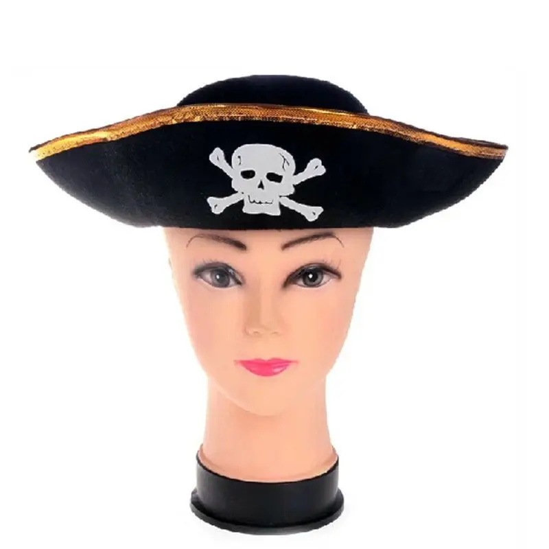 

57EE Tri Corner Pirate Hat - Three Cornered Buccaneer Costume Accessory Hat