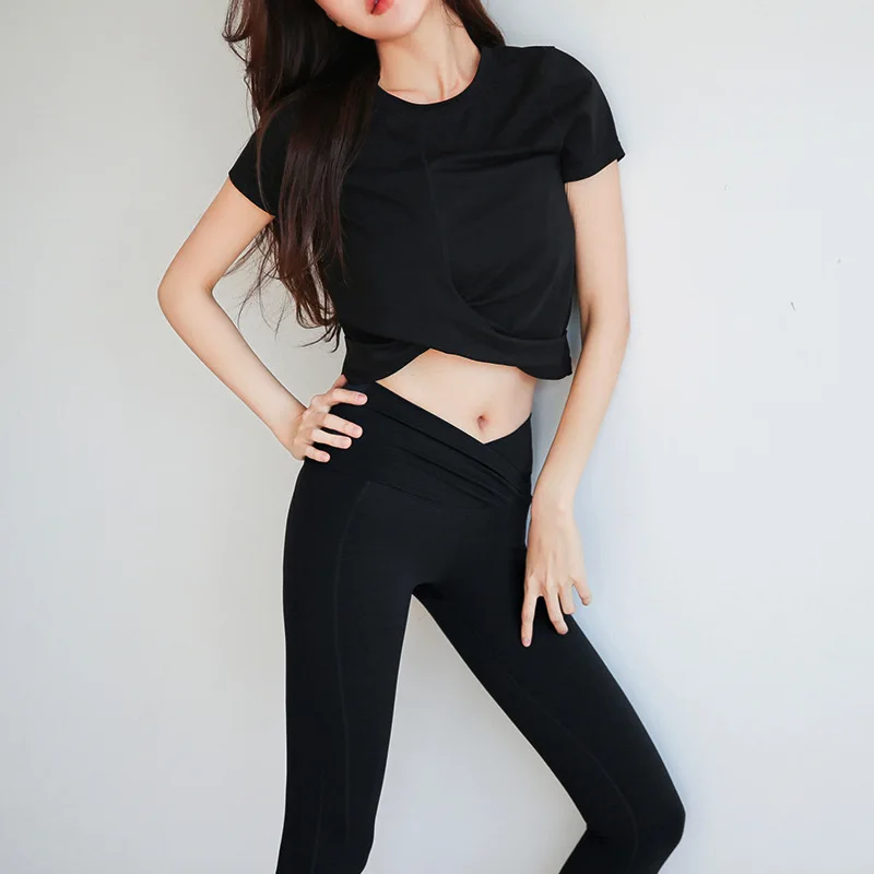 Женский костюм для йоги новая летняя спортивная одежда бега сексуальная