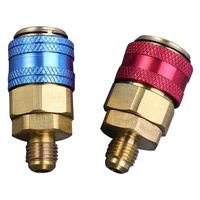 2 pcs car air conditioner fluoride converter ac r134a quick coupler connector adapter fittings high low manifold hoset tools