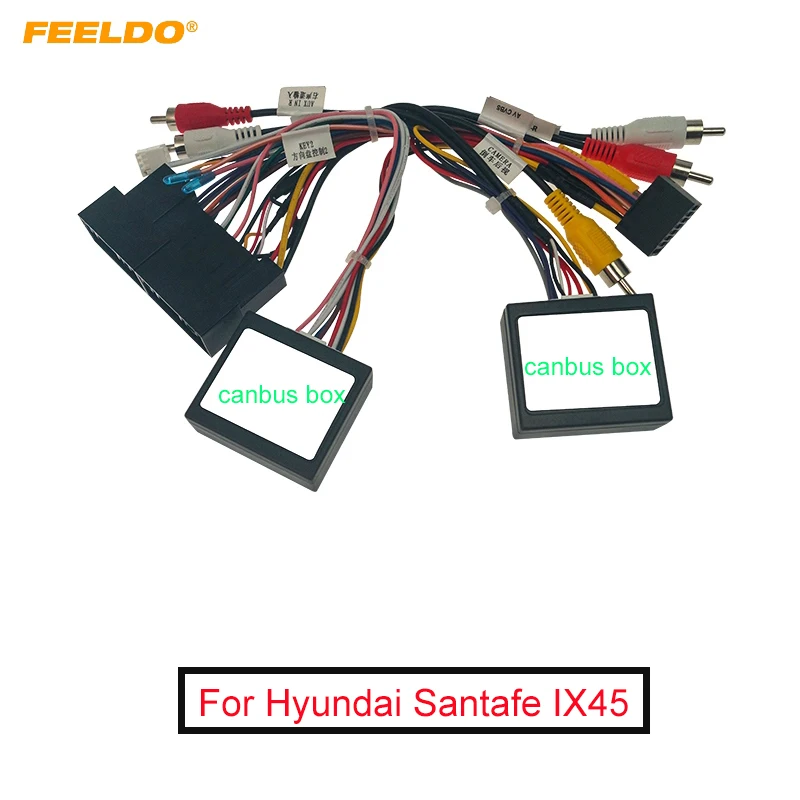 Автомобильный 16-контактный аудио жгут проводов с 2 коробками Canbus для Hyundai Santafe IX45