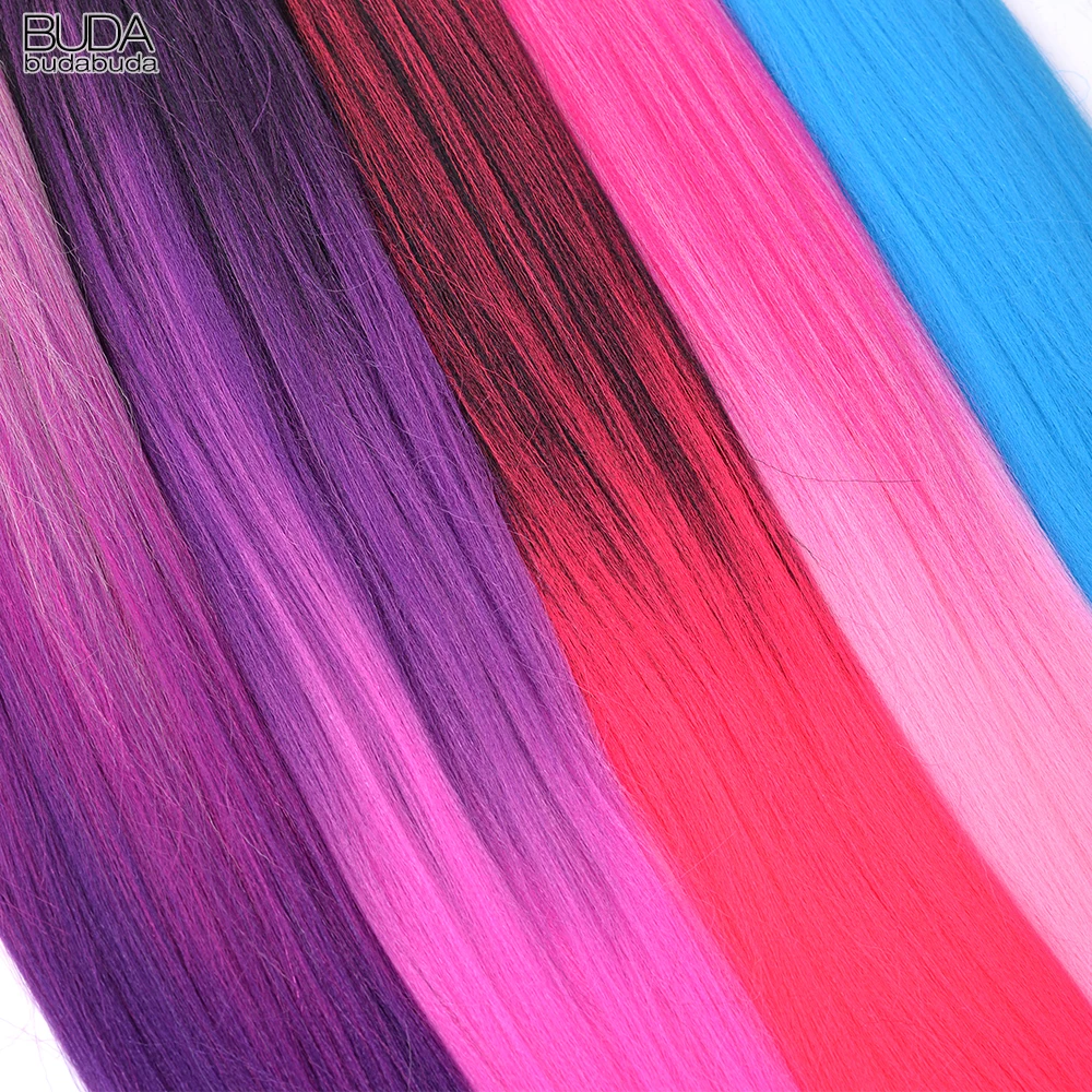24Inch Easy Braids Synthetic Braiding Hair Long Straight Crochet Fiber Extensions For White Women Ombre Orange Red 80g/pc - купить по