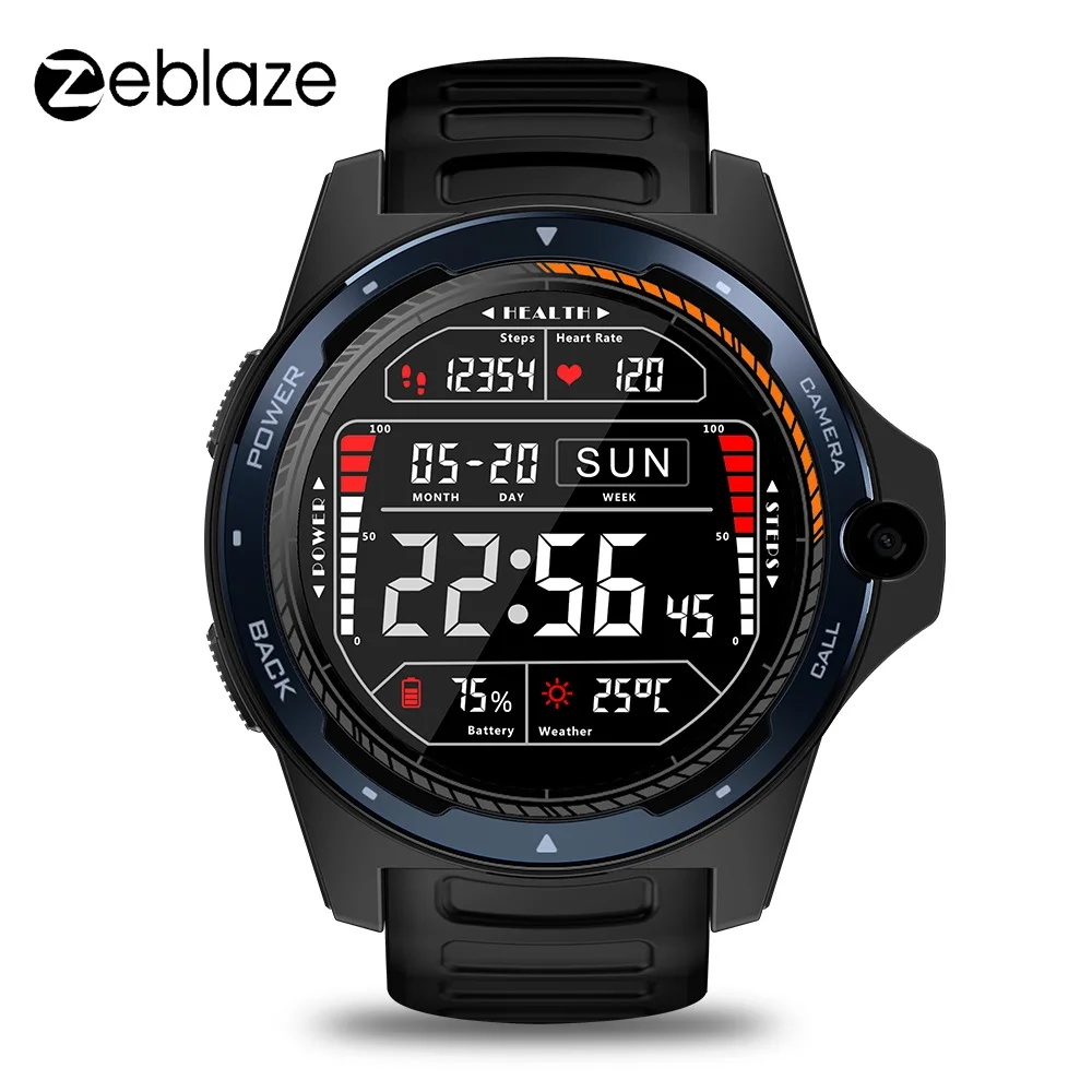Смарт-часы Zeblaze THOR 5 4G двойная система 1 39 дюйма AOMLED экран 2 ГБ + 16 камера МП