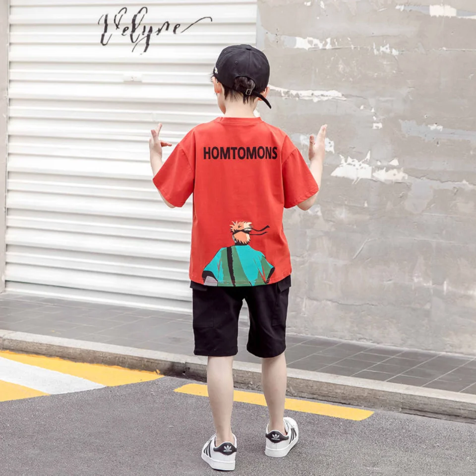 

New Summer Toddler Boy Clothes Cotton Short Sleeve Shorts 2Pieces Kids Clothes Boys Set 3T-12 Years Casual Sport Boys Clothing