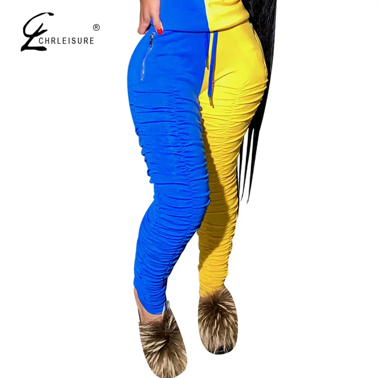 Женские спортивные брюки с высокой талией обтягивающие для бега женские модные