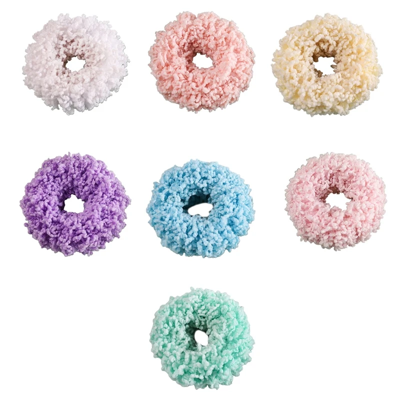 

Cute Hair Bands Plush Glowing Ponytail Holders Hair Ring for Girls Toddler