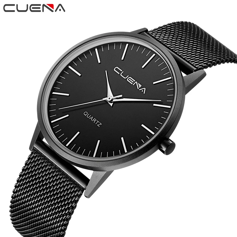 

CUENA 806 Men's Mesh Strap Watch Business Watch Simple Steel Mesh Strap Watch Stainless Steel Luxury Quartz Wristwatches