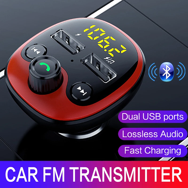 JINSERTA, fm-передатчик, Aux модулятор, Bluetooth 5,0, громкая связь, автомобильный аудио MP3 плеер, двойной USB, автомобильное зарядное устройство, поддержка TF, U диск