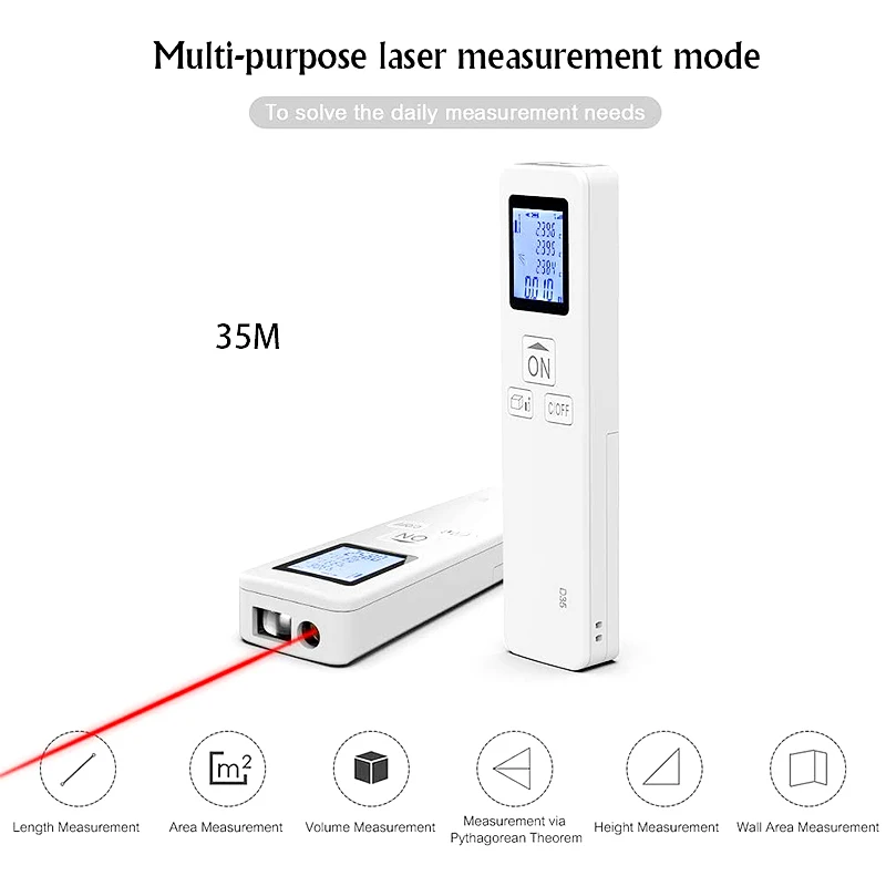 Портативный мини портативный лазерный дальномер 35 м цифровой с ЖК дисплеем для