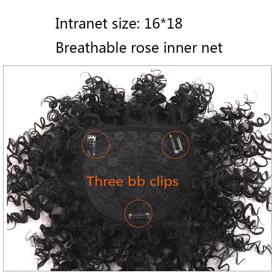 

HOUYAN Wig piece, short curly hair, replacement piece on the head, small curly hair female, seamless, breathable, fluffy, white