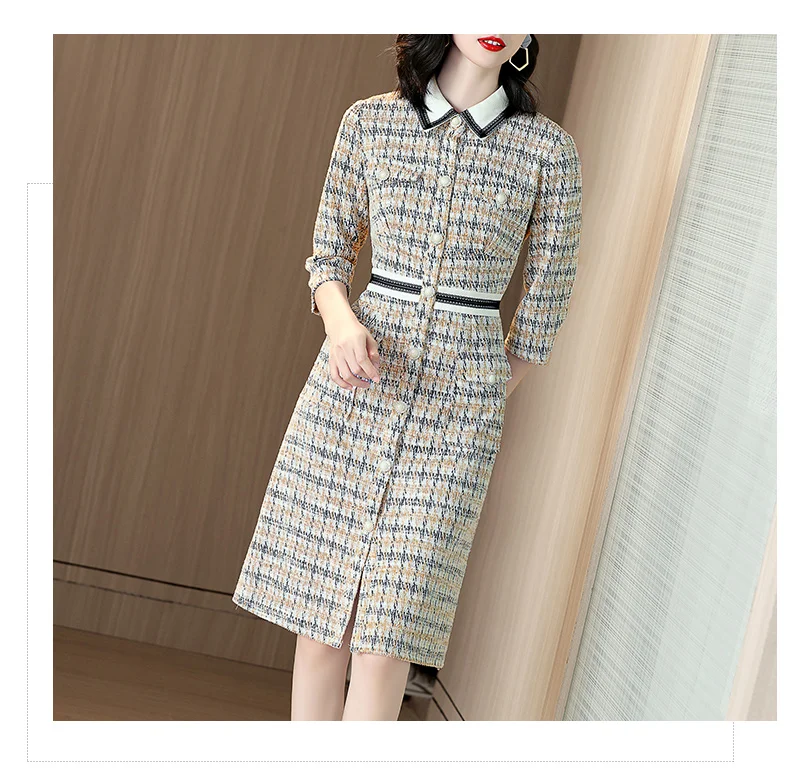 Элегантное женское Шерстяное твидовое платье вечерние облегающие сексуальные