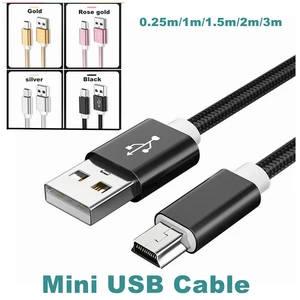 Imported 3M 1M 0.25M Mini USB 5 pin Cable Mini USB to USB Fast Data Charger Short Cable for MP3 MP4 Player Ca
