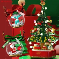 playful bag christmas tree light music rotating box festival building block music box children christmas gifts ac03