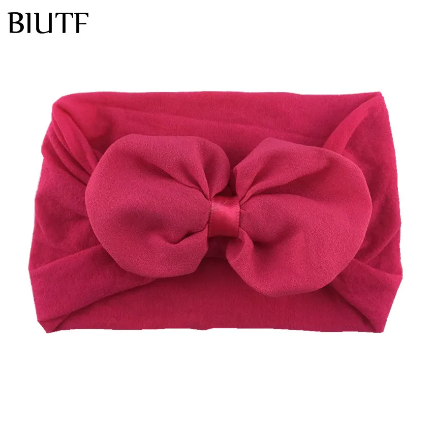 1 шт./лот эластичная мягкая широкая нейлоновая повязка на голову с бантиком для