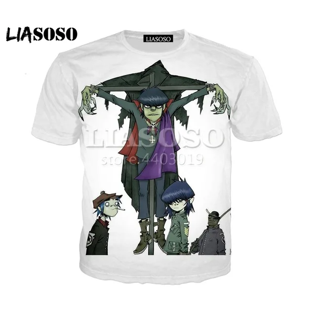 Новинка 2019 футболка с 3D-принтом музыкальной группы Gorillaz для мужчин и женщин