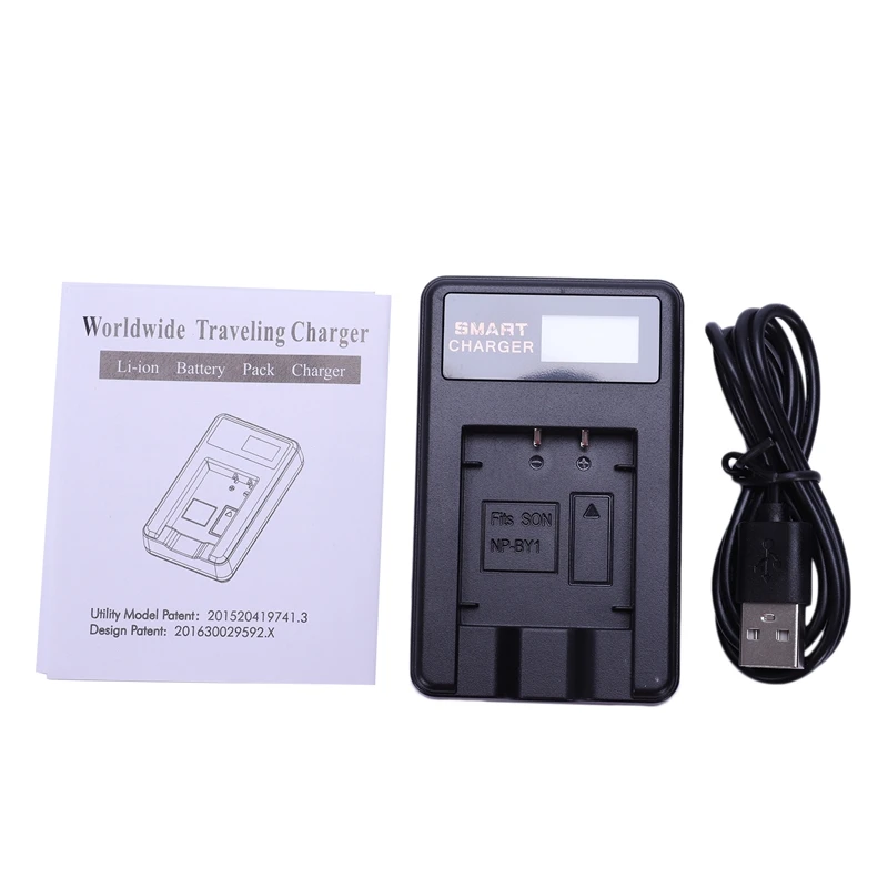 Умное перезаряжаемое зарядное устройство с ЖК дисплеем одним слотом usb кабелем