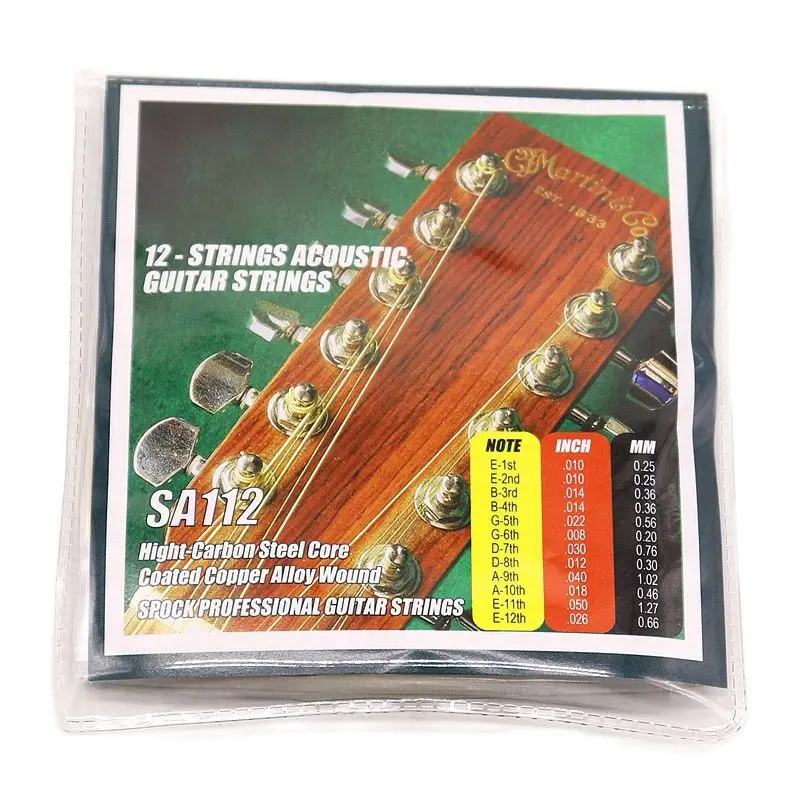 

High Quality 12 String Acoustic Guitar String High Carbon Steel Core Coated Copper Alloy Wound Spock Professional Guitar Strings